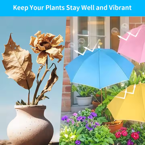 LS Umbrella 09 Protection UV personnalisable Jardin argenté pour plantes en pot Lits de fleurs Contrôle manuel Design mignon Fabriqué en polyester - Product Image 5