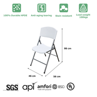 Chaises de camping blanches extérieures en HDPE HOMFUL Chaises pliantes en plastique pour événements