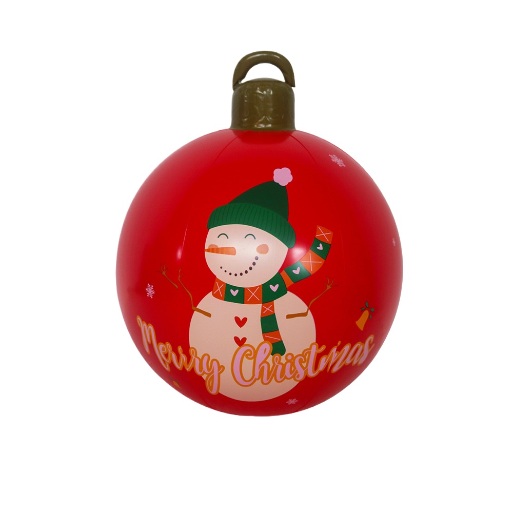 Boule de Noël bonhomme de neige rouge
