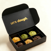 Boîte d'emballage personnalisée pour brownies au chocolat, boîte à friandises en carton noir de qualité supérieure, boîte pliante pour beignets avec logo
