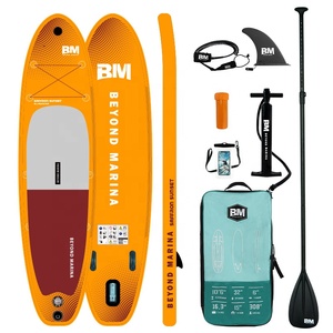 Planche de paddle gonflable (SUP) pour lacs et rivières avec pagaie, aileron et étui pour téléphone - Product Image 1