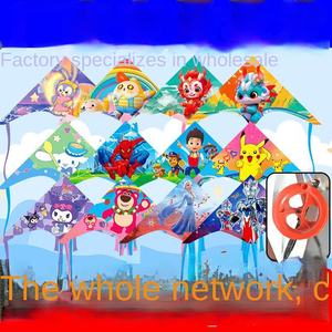 طائرة ورقية جديدة من ويفانغ 1.4 متر، طائرة ورقية كرتونية بذيل طويل من القماش، سهلة الطيران في الريح الخفيفة، بيع بالجملة من المصنع - Product Image 3