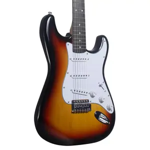 Guitarra Eléctrica Sunburst 3TS, 3 tonos, color ST, cuerpo alder barato con cuello de Arce, guitarra eléctrica de fábrica