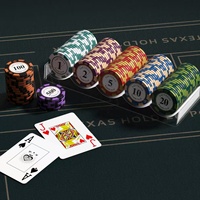 Ensemble de jetons de poker en plastique ABS avec logo personnalisé, jetons de poker en céramique résistants aux chocs pour le jeu de poker