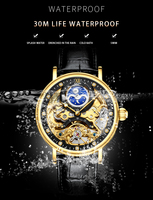 Montre Mécanique Automatique Personnalisée de Luxe pour Hommes, Qualité Supérieure, Fabriquée en Chine, en Cuir, Iced Out, Phase de Lune, Étanche et Tendance
