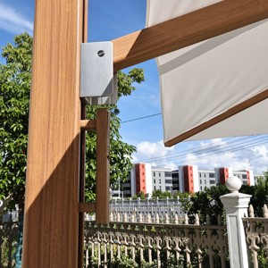 Projet Hot Seller 100% Aluminium Finition Bois <span class=keywords><strong>Parasol</strong></span> Extérieur <span class=keywords><strong>Grand</strong></span> Parapluie 3*3M Parasols Carrés Parapluie Réglable en Hauteur - Product Image 6