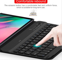 Untuk Tab S7, Keyboard IR Nirkabel Clamshell Ukuran Penuh yang Kompatibel dengan Jangkauan 10 Meter