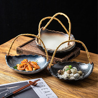 Geschirrset Bambus Vintage Japanisch Gemüse Obst Fleisch Essen Restaurant Porzellan Keramik Party Serviergeschirr Teller