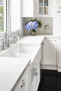 Vermonhouzz Wholesale White Matte Glass <strong>Panel</strong> Door Custom Kitchen Cabinets <strong>American</strong> Classic <strong>Style</strong> Central Island - Product Image 6
