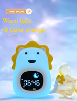 Nouvelle Lampe de Chevet LED Colorée en Silicone avec Réveil Numérique Électronique Cloud, Veilleuse et Entraîneur de Sommeil pour Chambre d'Enfant, Bruit Blanc - Offre Spéciale