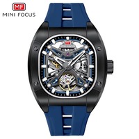 Montre mécanique automatique pour homme, cadran squelette complet, bracelet en silicone respirant