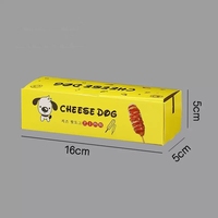 Boîte à gaufres en papier d'art pliable pour restauration rapide laminage brillant et vernissage pour estampage industriel de hot dogs