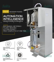 Machine de remplissage et de scellage automatique de sachets pour liquides (jus, lait, vin, huile, eau) avec bec verseur
