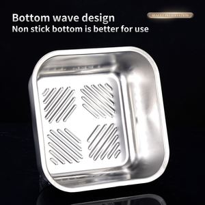 กล่องเตรียมอาหารสแตนเลสสตีลทันสมัย ป้องกันการรั่วซึม พกพาสะดวก ภาชนะเก็บอาหารดีไซน์โลหะ สำหรับใช้ในบ้าน - Product Image 3