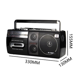 เครื่องบันทึกเสียงแบบพกพาสไตล์เรโทร วิทยุ AM FM SW บลูทูธ USB TF การ์ด ลำโพงคู่ สำหรับใช้ในบ้าน สำนักงาน และการเดินทาง เครื่องเล่นสเตอริโอแบบพกพา - Product Image 5