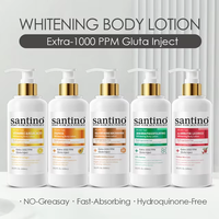 Lotion Corporelle Éclaircissante Santino 7 Jours au Glutathion et Niacinamide – Hydratation Longue Durée Non Grasse pour Peaux Foncées et Zones Sombres