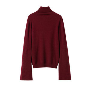 Pull à <span class=keywords><strong>col</strong></span> <span class=keywords><strong>roulé</strong></span> en cachemire pour homme, tricot doux et respirant, couleur bordeaux, collection automne Offre Spéciale - Product Image 2