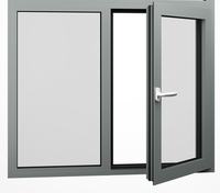 Fenêtre à battant moderne en aluminium à double vitrage haute performance avec charnière pour chambre à coucher, personnalisable