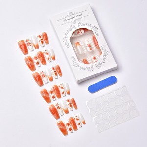 <span class=keywords><strong>Ongles</strong></span> à presser tendance automne/hiver, motif feuille d'érable orange, style international, prêts à l'emploi (UE & US) - Product Image 3