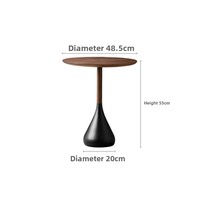 Table basse de salon haut de gamme minimaliste italienne en bois massif avec plateau en noyer, design créatif