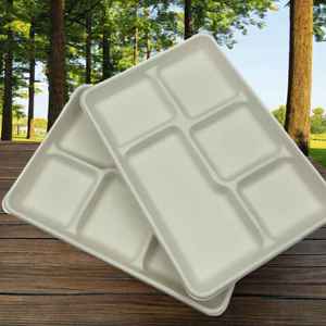 Plateau en mousse jetable pour snacks Pizza Sandwich Hamburger Cookie Aliments pour animaux de compagnie fabriqués en pâte de canne à sucre Somme complète Marque personnalisable - Product Image 4