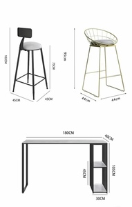<span class=keywords><strong>Table</strong></span> de bar longue en marbre de style nordique et cloison combinée de chaise ménage contre la lumière murale luxe grand pied petit bar - Product Image 5