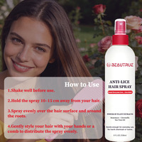 Spray capillaire anti-poux naturel en gros d'usine, à base d'huiles essentielles, démêle et conditionne pour enfants et adultes