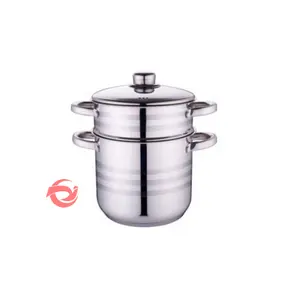 Venda quente Panela Coucous Vaporizador Preço Superior Utensílios de Cozinha com Tampa de Vidro temperado Resistente ao Calor Ecologicamente Correto