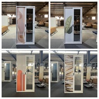 Nouvelle promotion : Armoire contemporaine réglable à portes coulissantes pour chambre à coucher, en métal peint