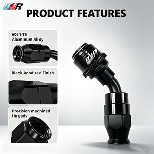 BJR Fahrzeugteile 90-Grad-Schnellverschluss-Fitting PTFE Schnellverbindungs-Schlauchanschlüsse AN6 AN8 AN10 AN12 AN20 Aluminium für Automotoren - Product Image 3