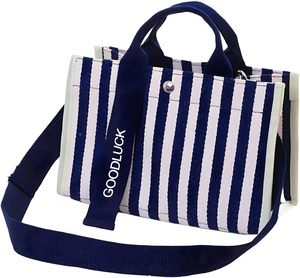 RTS Bulk Mixed Order Women's Casual Eco-Friendly Cotton Tote <b>Bag</b> Shoulder Purse Long Colorful Letter Stripes Pattern - Product Image 1