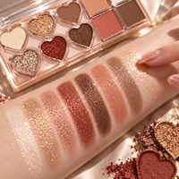 Palette de fards à paupières 10 couleurs haute pigmentation, scintillante, multi-finitions, légère, maquillage cosmétique en marque blanche OEM/ODM