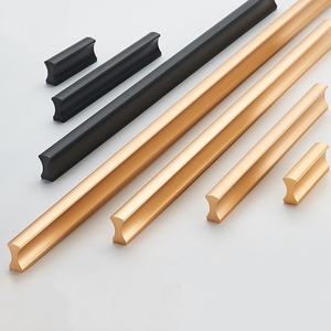 Modern Nordic Minimalist Square Pull Handle Aluminum Alloy Solid <b>Black</b> Gold Easy Installation Dresser Bedroom Cabinet Wardrobe - Product Image 1