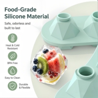 Moule à glaçons en silicone de qualité alimentaire, forme diamant, 3 rangées, flexible, facile à démouler, avec couvercle, pour whisky, cocktails, fêtes, bar