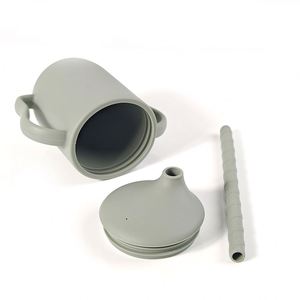 Gobelet pour bébé en silicone de qualité alimentaire sans BPA, logo personnalisé, avec poignée, écologique, non toxique, tasse à boire pour enfants - Product Image 4