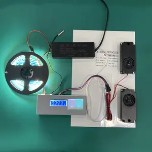 Reproductor de música, luz LED, interruptor de sensor táctil de espejo de doble llave con pantalla Bluetooth