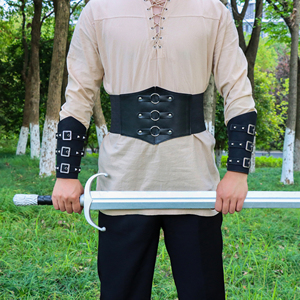 Ensemble <span class=keywords><strong>de</strong></span> ceinture large en PU style médiéval et <span class=keywords><strong>de</strong></span> protège-bras, manchette <span class=keywords><strong>de</strong></span> taille viking et <span class=keywords><strong>de</strong></span> la Renaissance pour LARP, Halloween, pirate, <span class=keywords><strong>chevalier</strong></span>, cosplay - Product Image 2