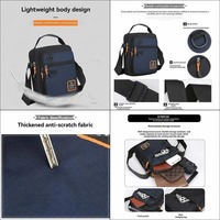 Sac à bandoulière en tissu Oxford pour homme, résistant aux rayures, multi-compartiments, sac messager à bandoulière pour le travail, les voyages et les trajets quotidiens