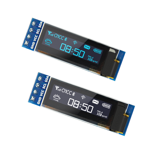 0.91 Inch OLED Display SSD1306 Driver 128*32 Resolution IIC Interface OLED Module with White Color Blue Color
