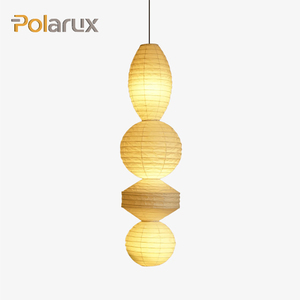 Lanterne en <span class=keywords><strong>papier</strong></span> empilée de style zen <span class=keywords><strong>japonais</strong></span>, lampe à LED avec cadre en bambou et <span class=keywords><strong>papier</strong></span> de mûrier fabriqué à la main, série de lanternes Ori - Product Image 1