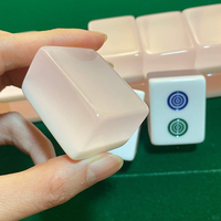 Nouvelles tuiles de mahjong en acrylique émeraude et rose de luxe, 1,61 pouce, jeu de mahjong et de poker pour les amateurs de mahjong