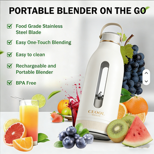 Ceool Mini Licuadora Portátil para Jugo Fresco Recargable por USB Mezclador de Frutas Botella Licuadora Portátil para Smoothies - Product Image 4
