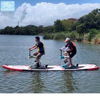 Vélo aquatique flottant à double siège avec cadre en plastique, forme de planche de surf large, rapide et portable pour rivière, du fabricant chinois Lumark