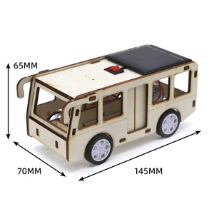Kit de modelo de autobús de madera con energía solar, juguete educativo de ciencia de 145mm para niños, proyecto de ensamblaje de aprendizaje STEM - Product Image 1