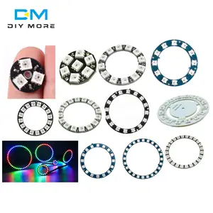 Ws2812b 5050 Rgb Led Ring 3/7/12/16/24Leds Ws2812 Individueel Adresseerbare Buiit-In Ic Rgb Led Module Dc 5V