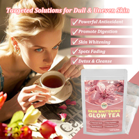 Tisane Éclaircissante et Éclatante pour la Peau aux Herbes, L-Glutathion + Vitamine C pour Estomper les Taches Brunes, Beauté Naturelle, Détox, Boîte en Gros