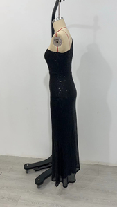 Robe de soirée pour femme, style européen, nouvelle collection été, ornée de paillettes, robe de club avec paillettes. - Product Image 6