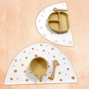 Napperon demi-rond en Silicone sans BPA, à motif créatif, pour l'alimentation de bébé, Table Anti-taches - Product Image 5