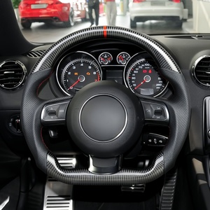 Volante Deportivo de Fibra de Carbono para Au/<span class=keywords><strong>di</strong></span>, Modificación R8/TTRS, Base Plana con LED, Cuero de Alta Calidad - Product Image 6