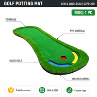Tapis de putting de golf portable en PVC, modèle Bestseller, avec green incliné multi-trous Bigfoot